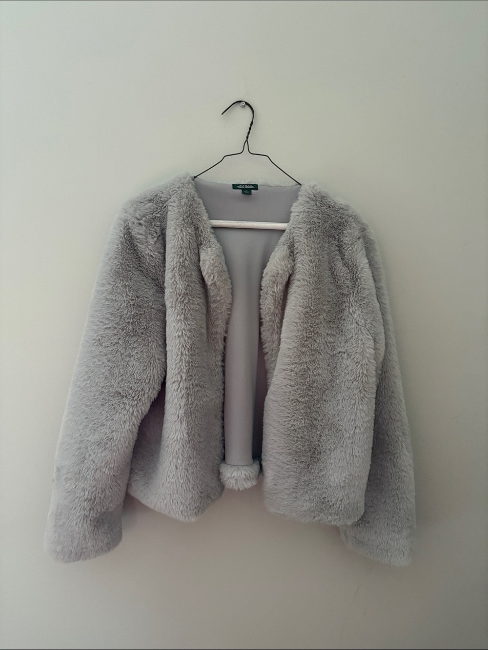 wild fable Plush Teddy Jacket in Light Gray